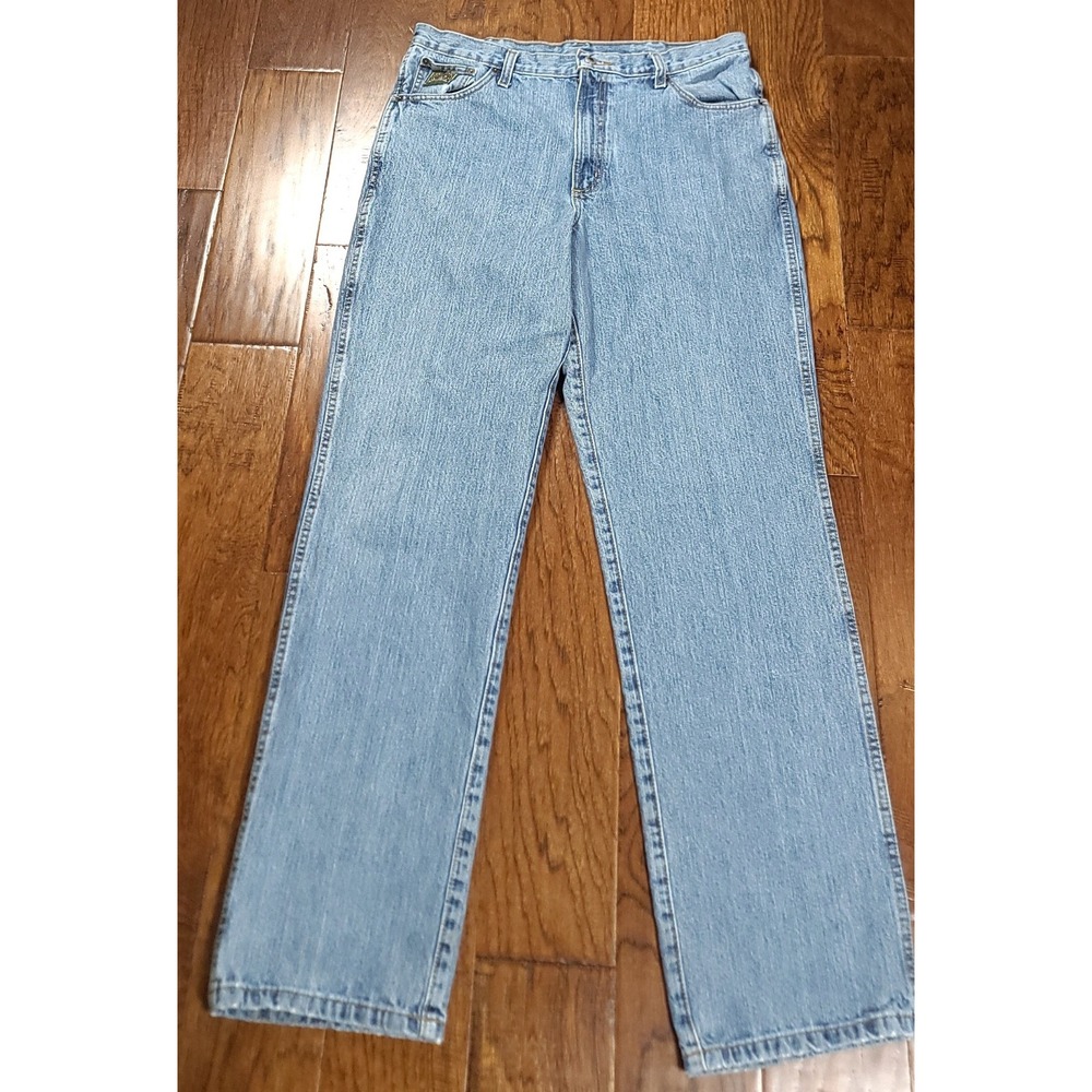 Cinch Up Men's Blue Loose Fit Olive Label Medium‎ Wash Denim Jeans Sz 35x34